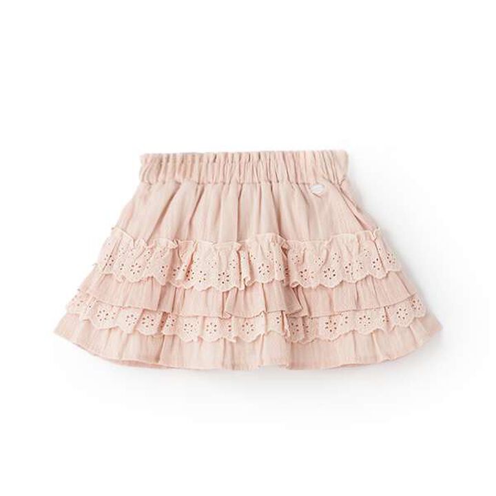 [Link] Lace Frill Skirt,Pink, medium image number 0