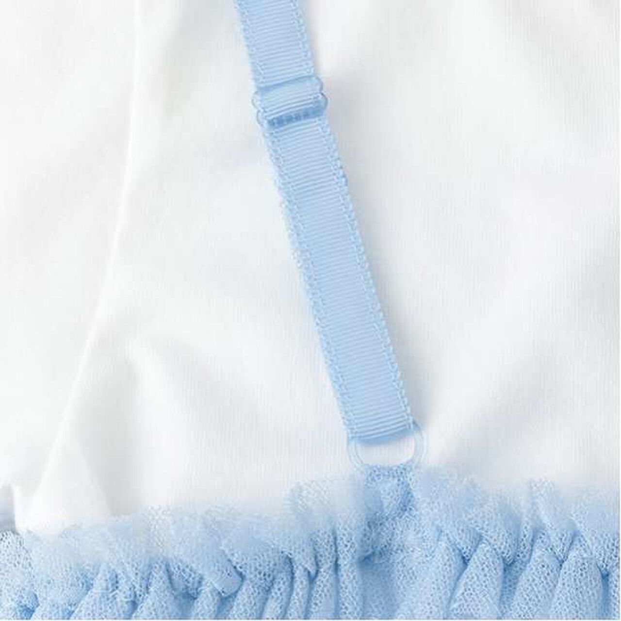 Tulle Tunic Layered Short Sleeve T-Shirt,Sax blue, large image number 6