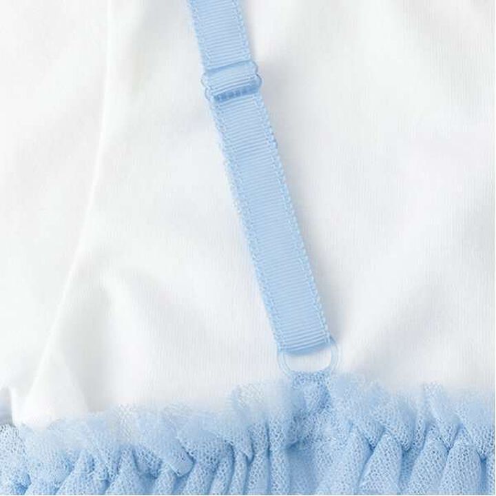 Tulle Tunic Layered Short Sleeve T-Shirt,Sax blue, medium image number 6