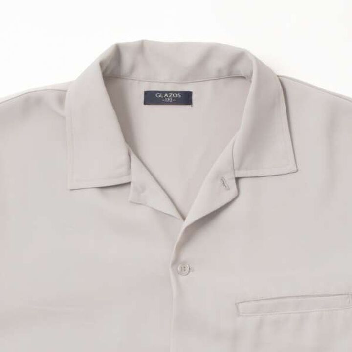 [Adult Size Available] [Set Up Compatible] Melty Open Collar Shirt,Light gray, medium image number 4