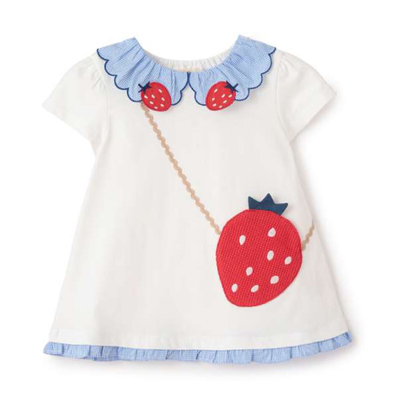 Strawberry Small Shoulder Bag T-Shirt,Off white, large image number 0