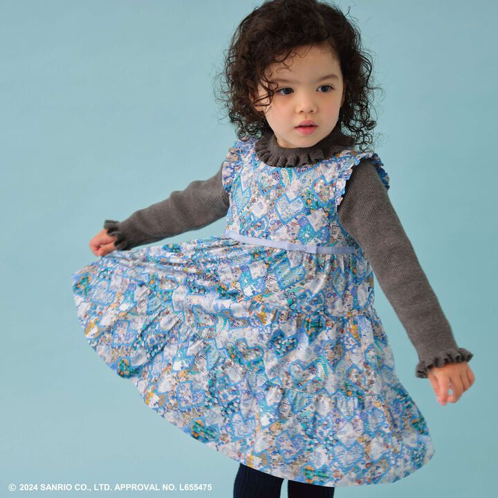 Hello Kitty Patchwork Hearts One-Piece Dress,Blue, medium image number 0