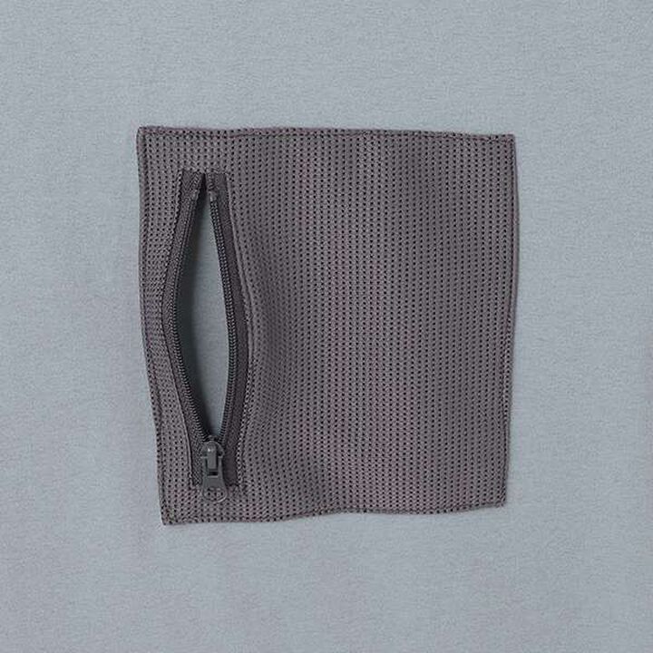 [Amphibious] Mesh Pocket Big Half T-Shirt,Charcoal gray, medium image number 12