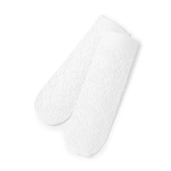 Lace Knee-High Socks,White, medium image number 0