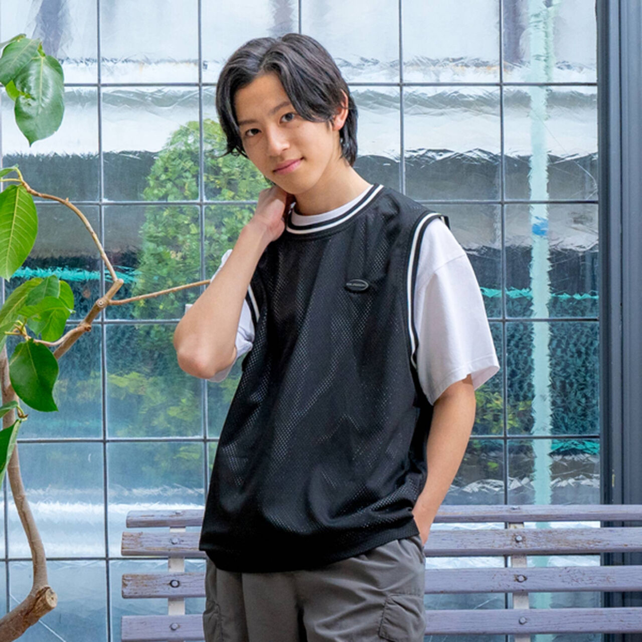 [Set Items] [Cool Touch] [Quick-Dry] [UV Protection] Mesh Tank Top T-Shirt,Black, large image number 0