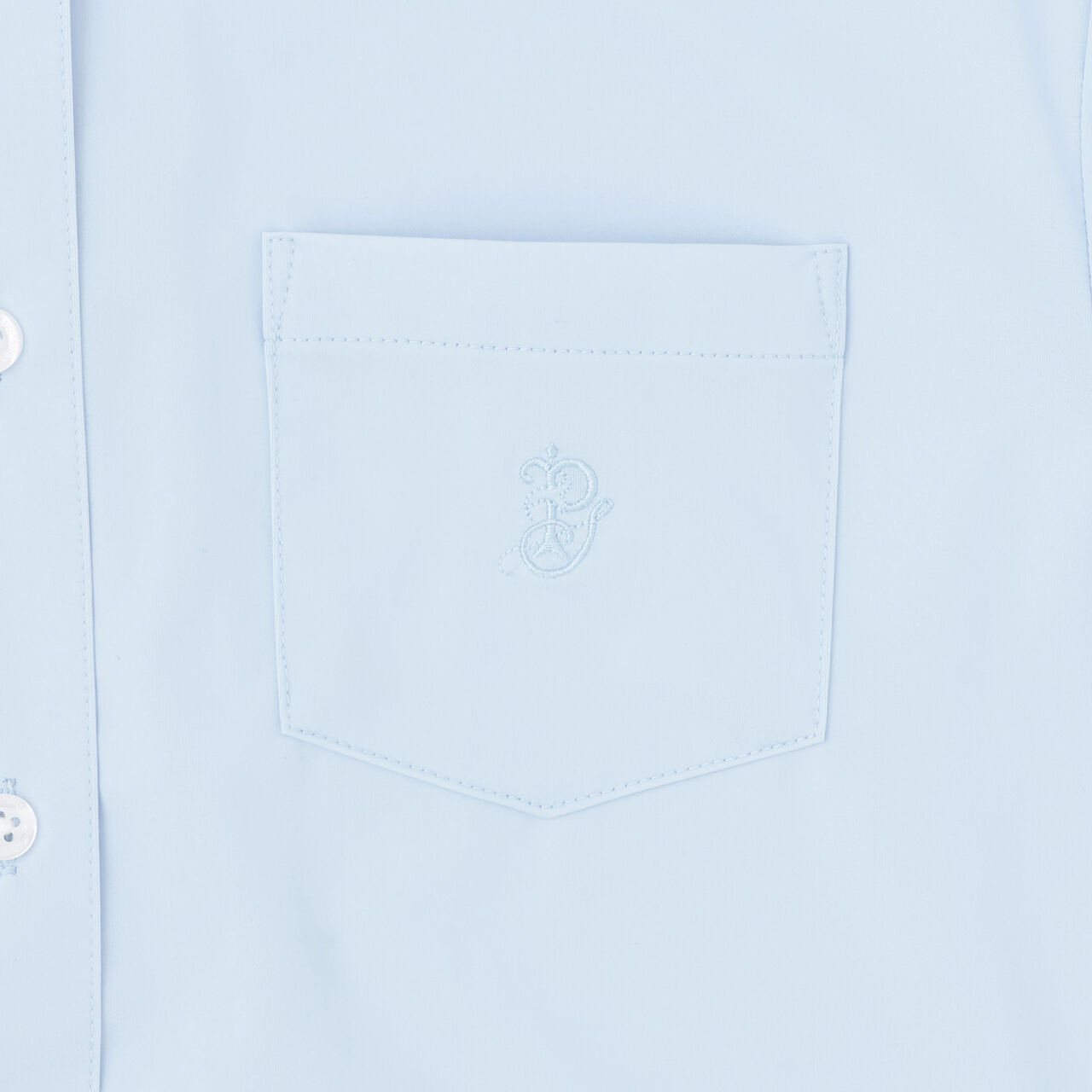 [UV Protection] Pointed Collar Short-Sleeve Cut and Sew Shirt,White, large image number 3