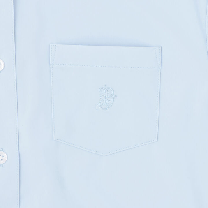 [UV Protection] Pointed Collar Short-Sleeve Cut and Sew Shirt,White, medium image number 3