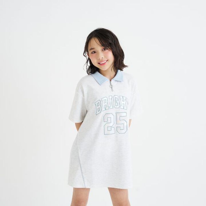 Numbered Half-Zip Ponte One-Piece Dress,, medium