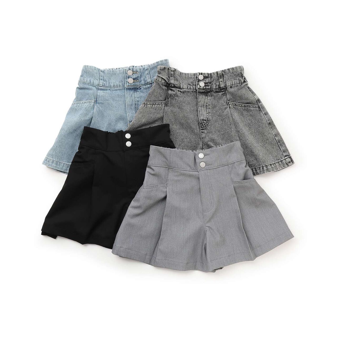 Tuck Flare Culottes for Beautiful Legs,Blue, large image number 7