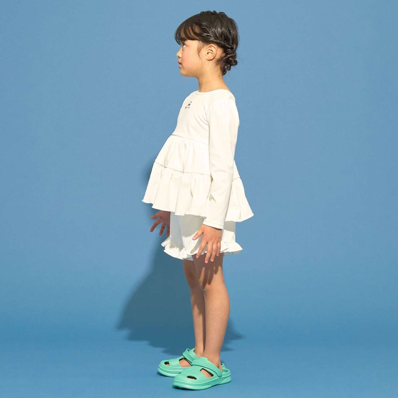 [SWIM] [UV Protection] Tiered Rash Guard & Frilled Pants Set,Pink, large image number 15