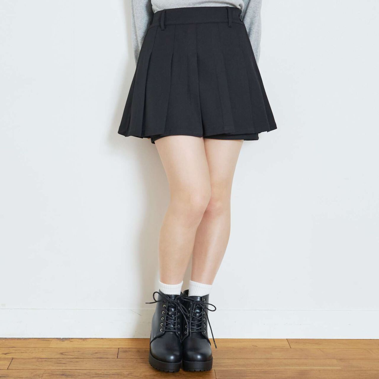 [LTXC] Style Boost Micro Mini Skirt with Shorts,Beige, large image number 4