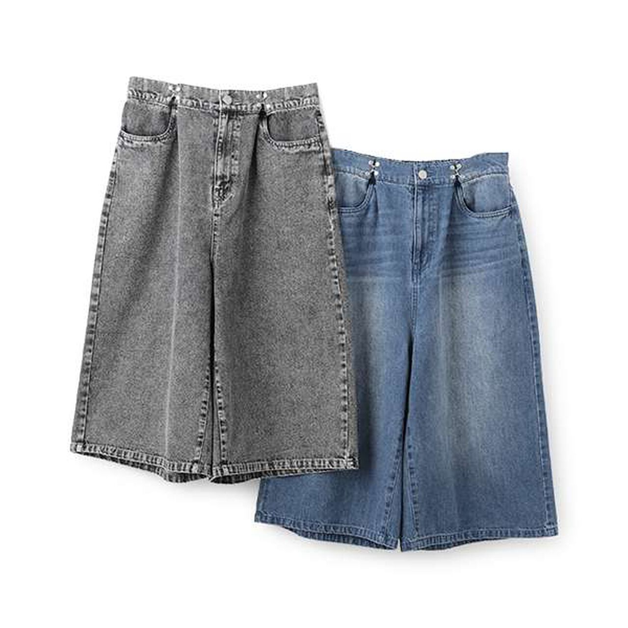[AMI] Denim Half Pants with Hook,Black, large image number 9
