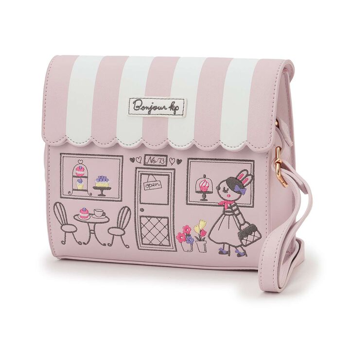 House-Shaped Cafe Embroidery Shoulder Bag,, medium