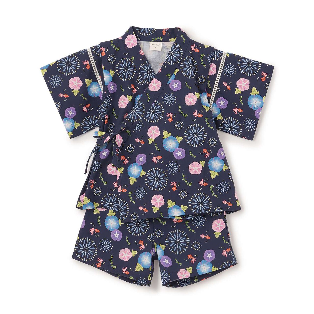 [Web Exclusive] GIRLS All-Over Pattern Jinbei,Navy, large image number 0