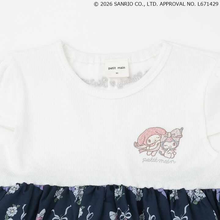 [Sanrio Characters/Cool Sensation] Short-Sleeve Fabric Combo One-Piece Dress,Red, medium image number 5