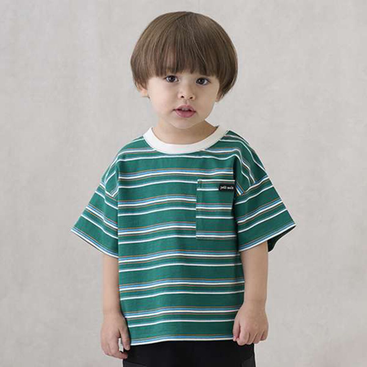 Anti-Stain Multi Stripe Short Sleeve T-Shirt,Brown, large image number 18