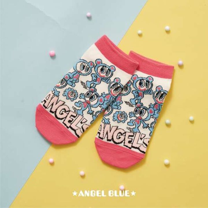 [ANGEL BLUE] Mr. Nakamura and Friends Ankle Socks,Ivory, medium image number 2