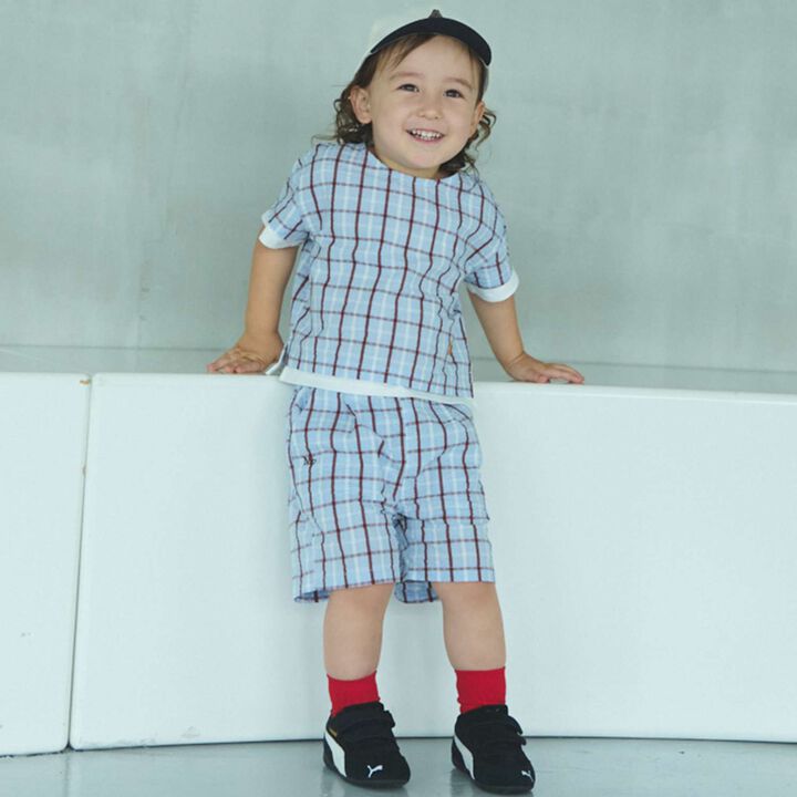 [Fujimoto Miki Collaboration] Boys Checkered Outfit Set,, medium