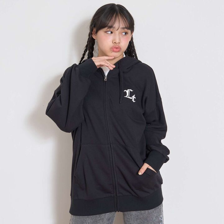 Loose Zip Parka,Black, medium image number 0