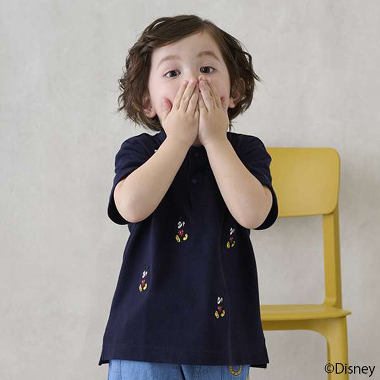 [Disney] Mickey/Embroidered Short-Sleeve Polo,Green, large image number 5