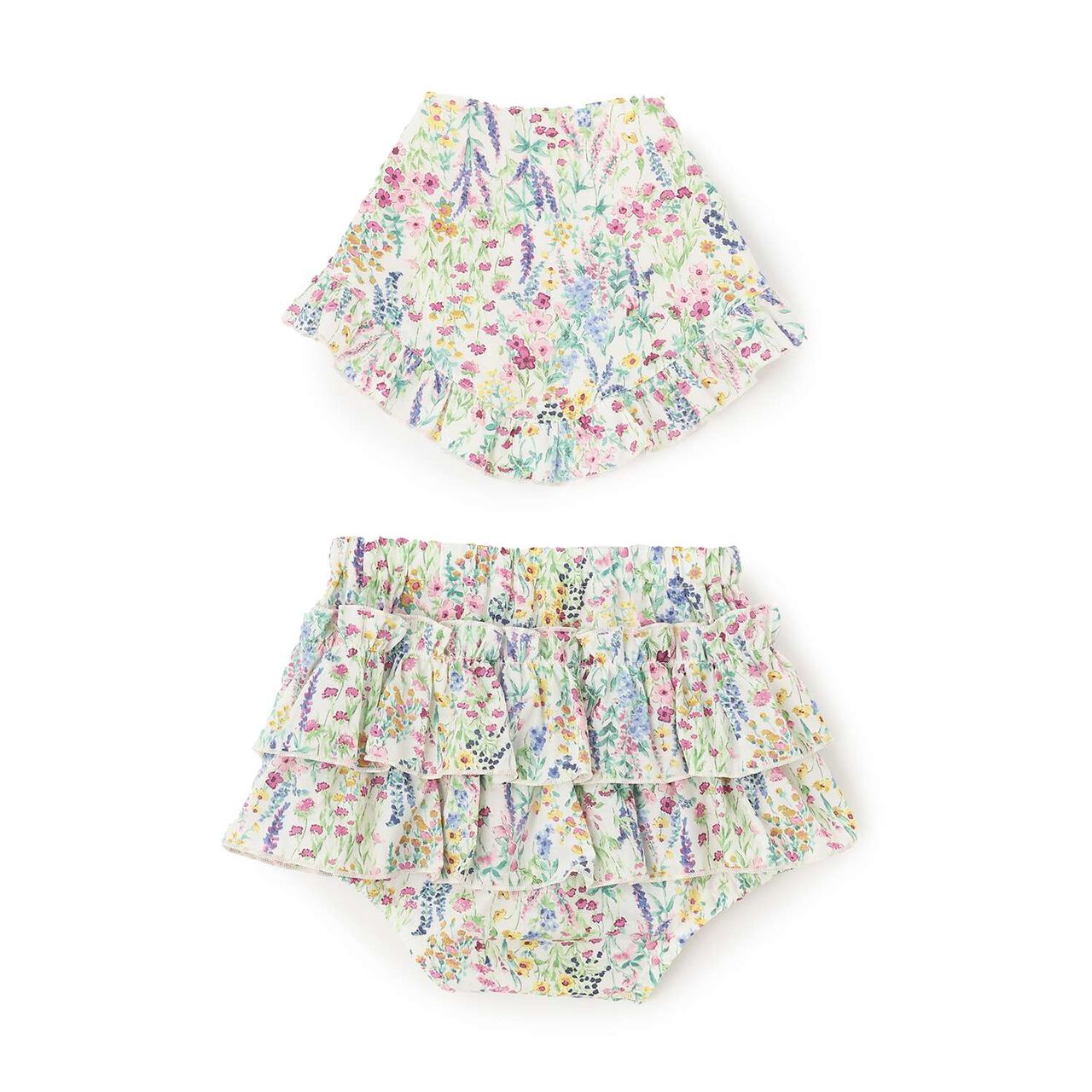 Botanical Flower Bib & Bloomers Set [Made in Japan],Pink, large image number 0