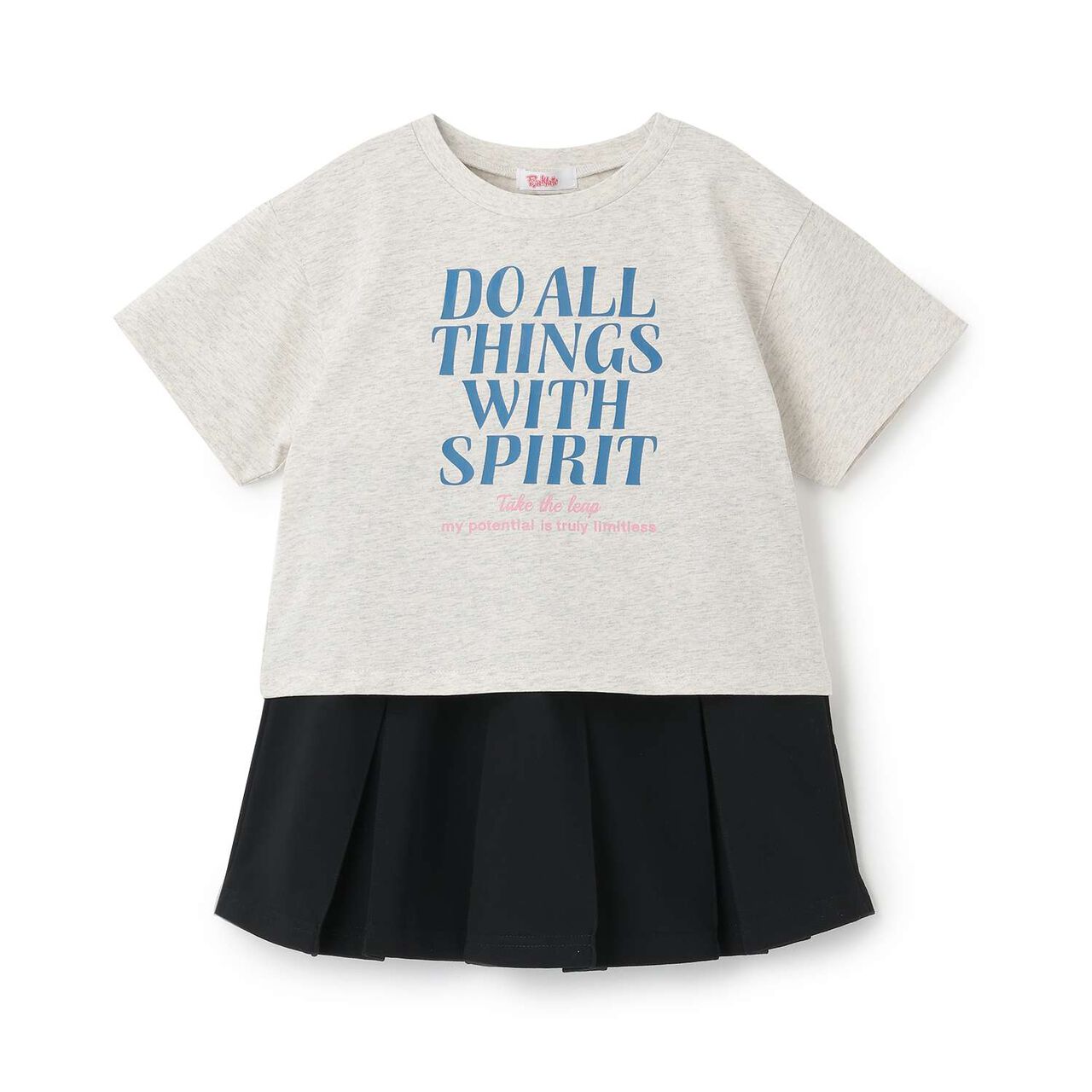 [3way Cool Touch] Logo Short-Sleeve T-Shirt & Pleated Skirt Outfit Set,Smoke white, large image number 29