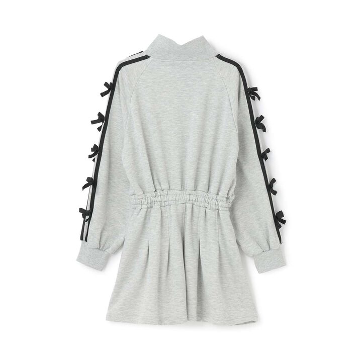 Sleeve Ribbon One-Piece Dress,Medium gray, medium image number 4