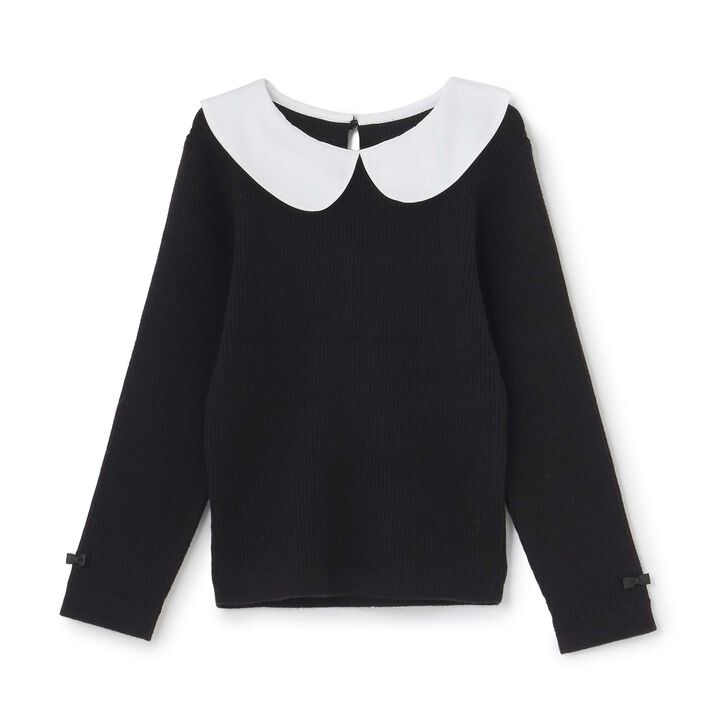 [Machine Washable] Ribbed Knit with Collar,Striped, medium image number 16
