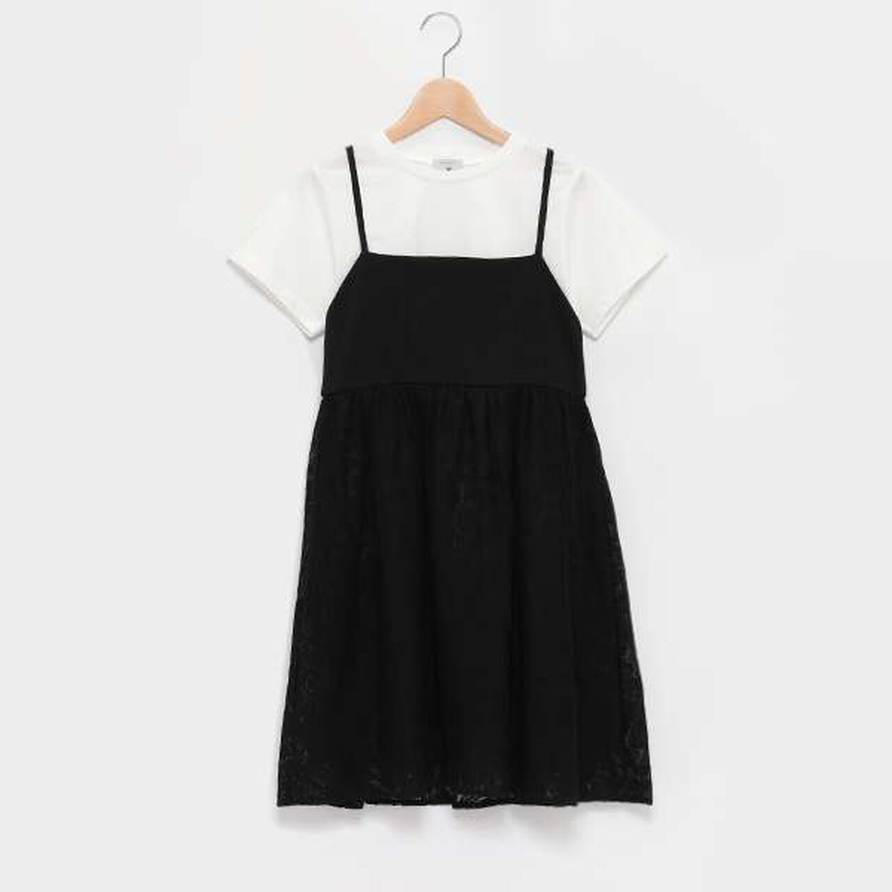 [AMI] Rib Panel Camisole Dress Inner T-Shirt Set,Black, large image number 8