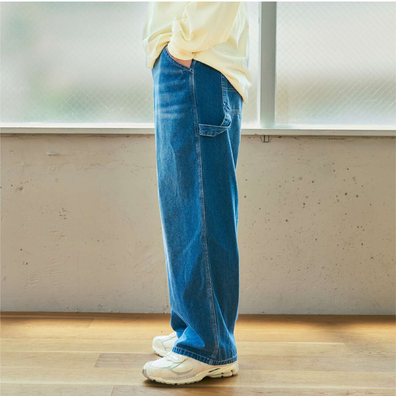 [附調節扣] [親子連結款] [DAD] 丹寧工裝褲,淡藍色, large image number 2