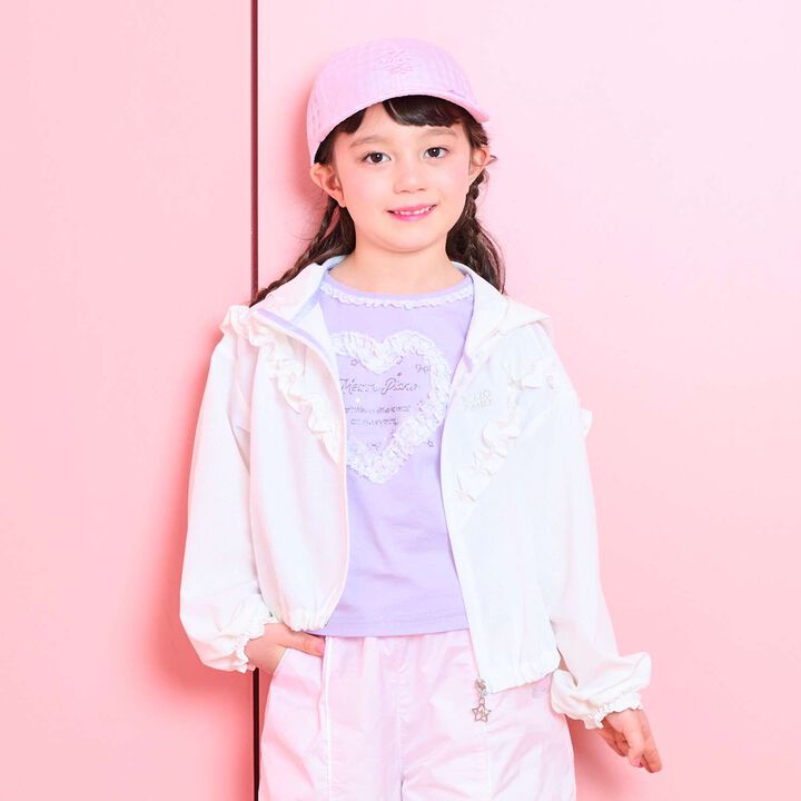 UV Protection Frill Bomber Jacket,Pearl white, medium image number 13