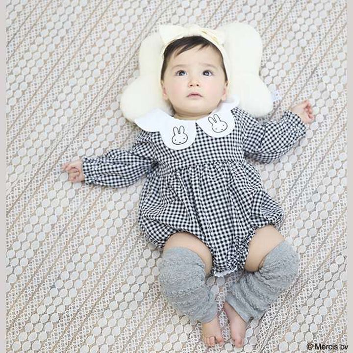 [Miffy] Embroidered Collar Romper,Sax blue, medium image number 1