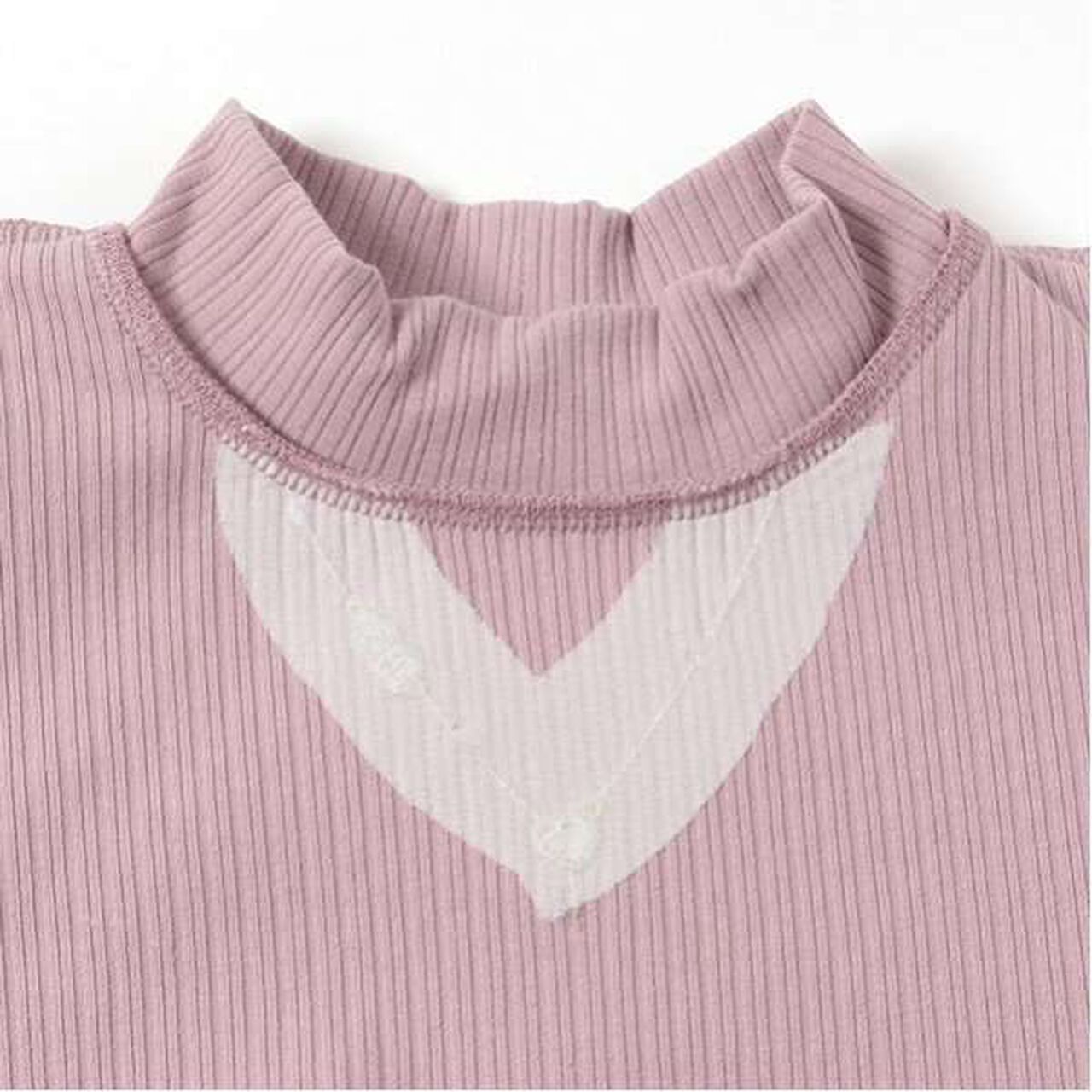 Ribbed Neck Long-Sleeve T-Shirt,Off white, large image number 14