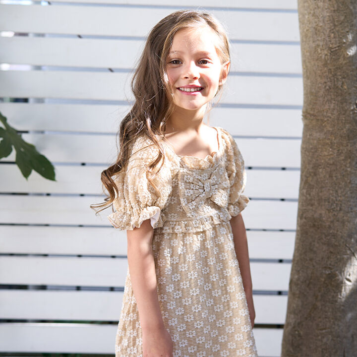 [SWIM] [UV Processing] Flower Jacquard One-Piece Dress Style Separates,Beige, medium image number 6