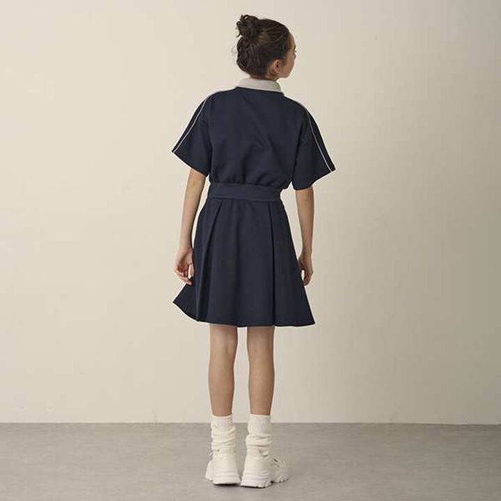 Half ZIP Cut One-Piece Dress,Blue, medium image number 2