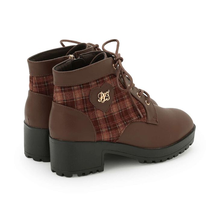 Checkered Short Boots,Black, medium image number 3
