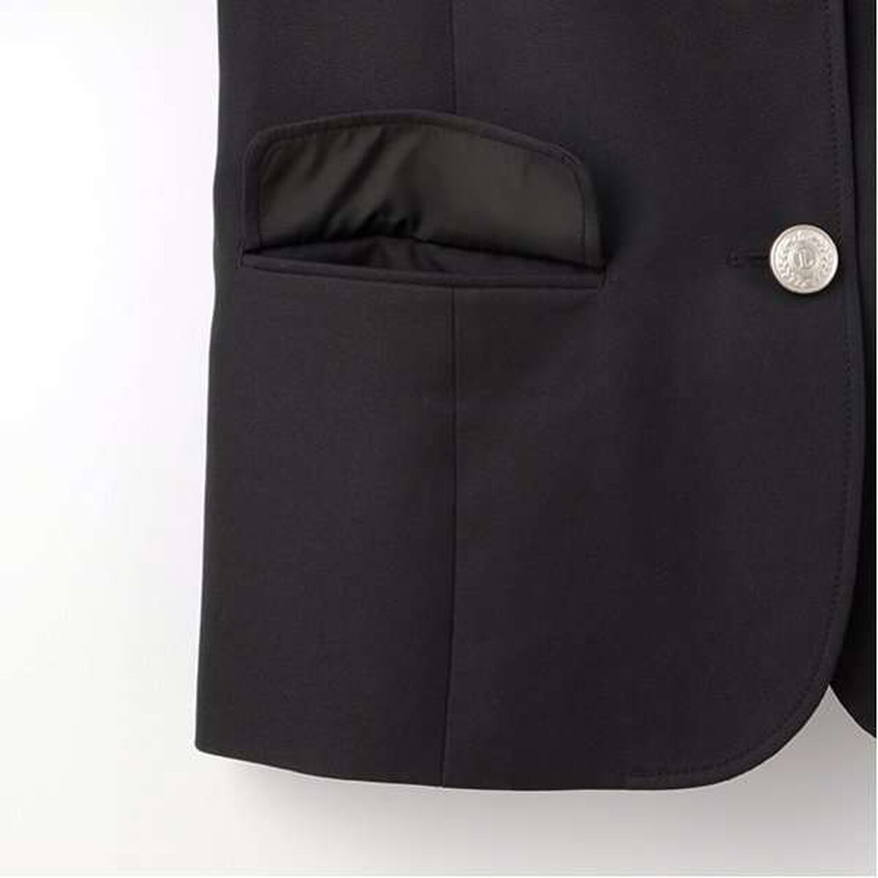 [Graduation Attire] with Emblem Tailored Jacket,Black, large image number 2