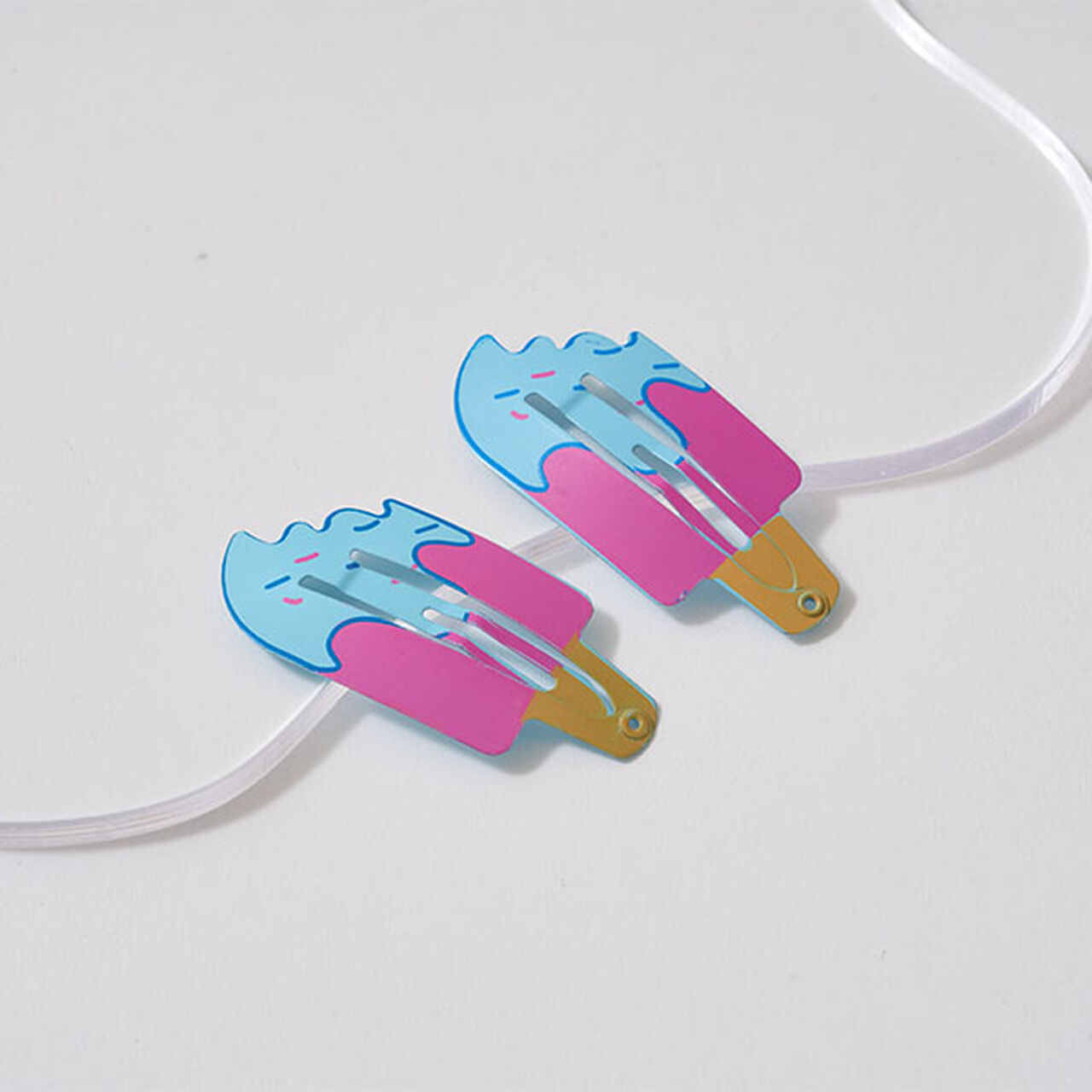 Ice Hair Clip 2P Set,Magenta, large image number 8