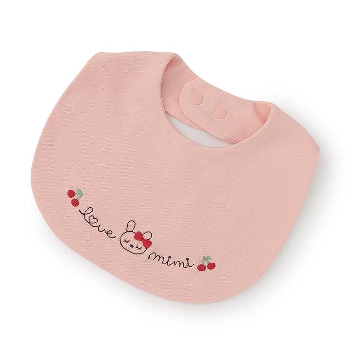 Mimi-chan & Cherry Embroidered Bib,, medium