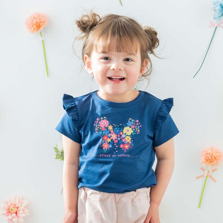 Flower Butterfly Print Short-Sleeve T-Shirt [Cool Touch],, medium