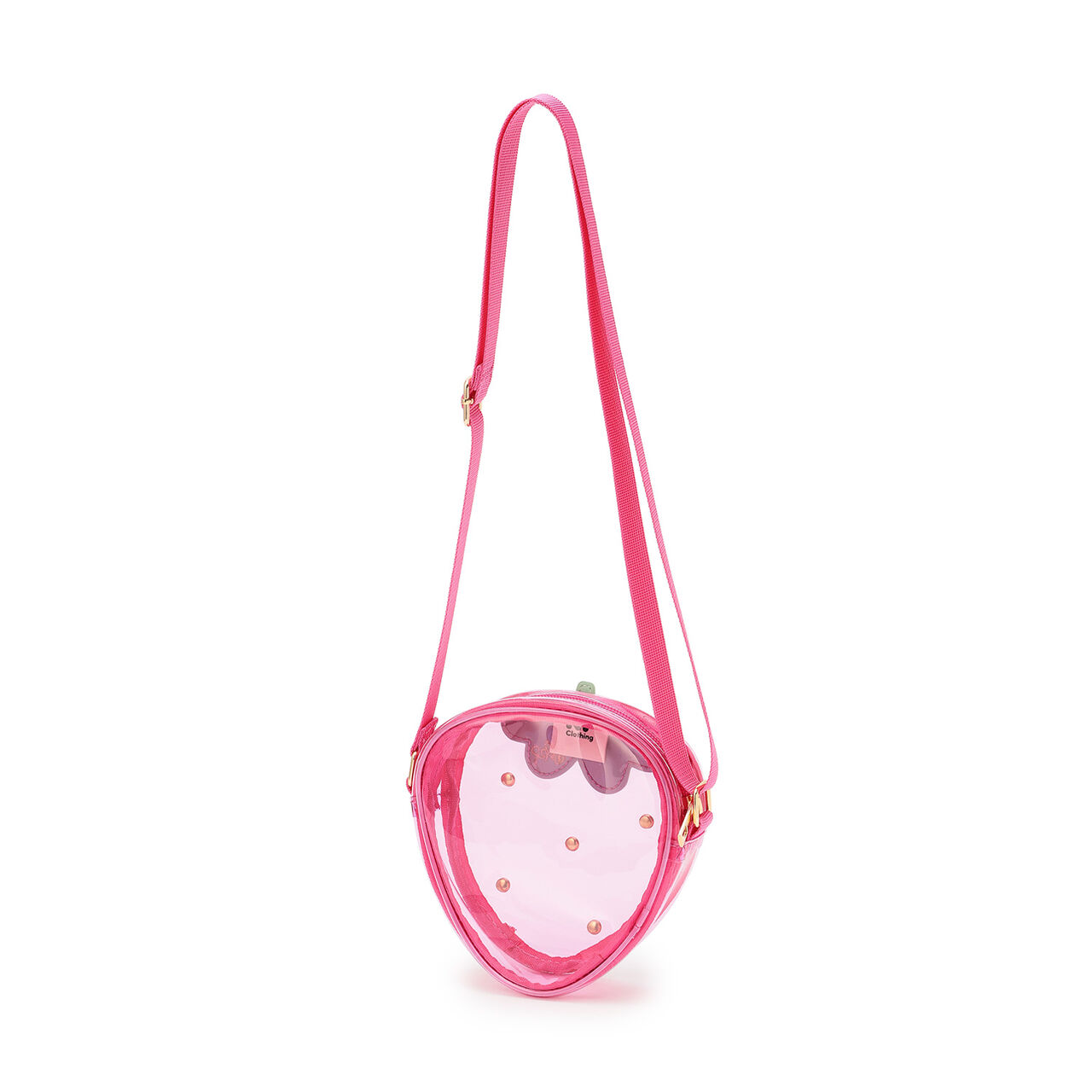 Clear Strawberry Shoulder Bag,Pink, large image number 1