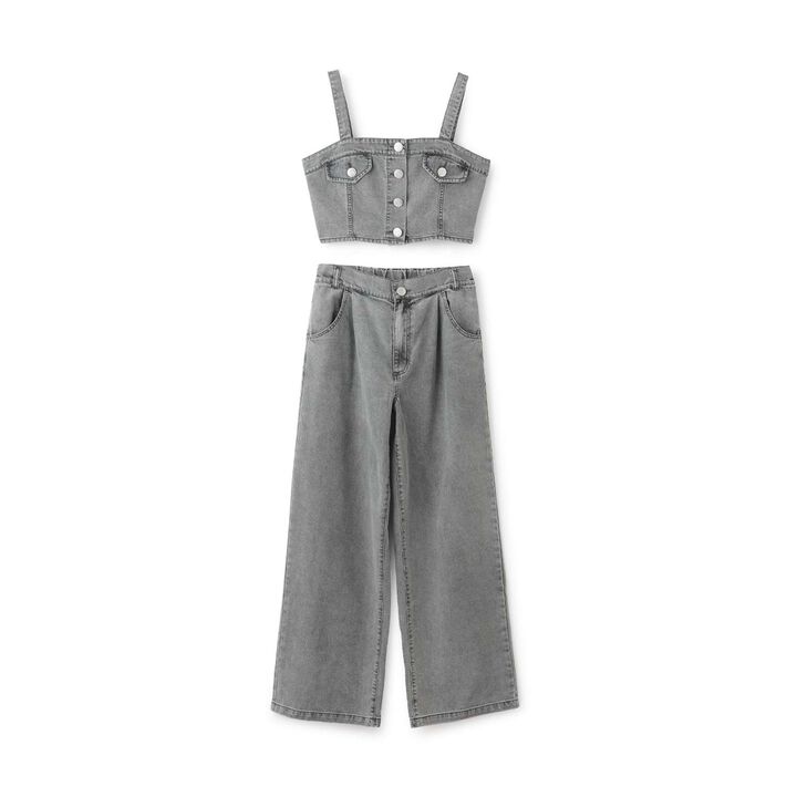 [LTXC / Cool Touch] Denim Pants and Bustier Set,Gray, medium image number 7