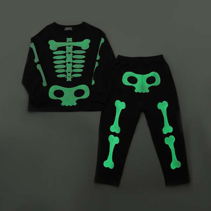 [Halloween] [Kaiteki Tenjiku] Bone Outfit Set,Black, medium image number 3