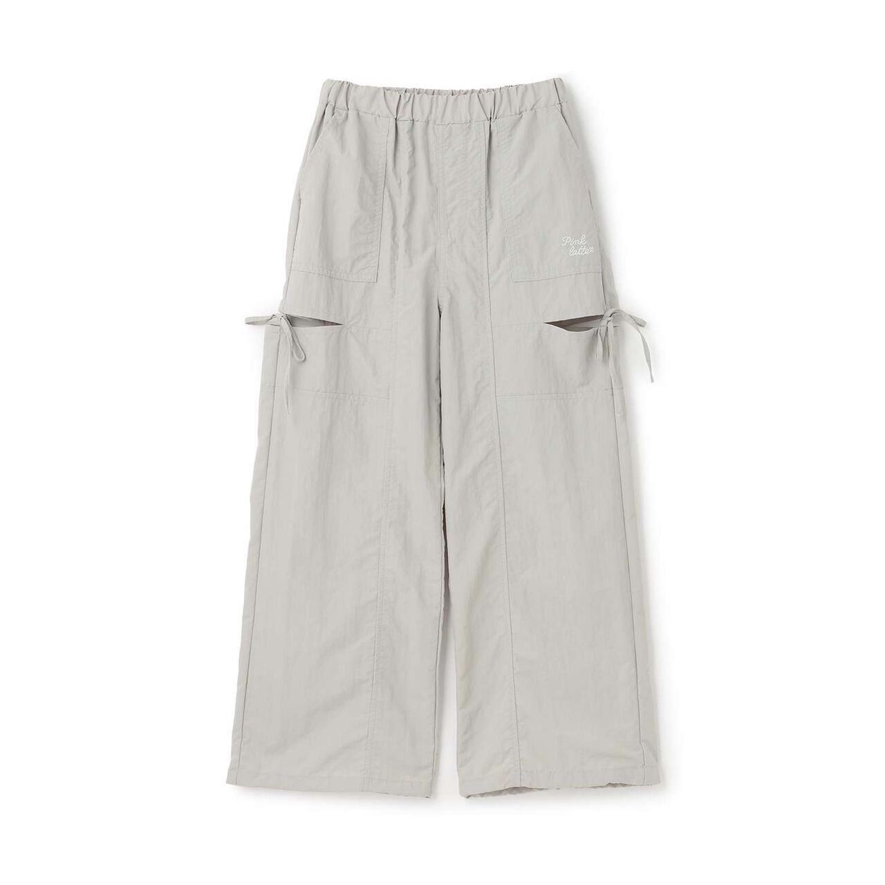 Slit Ribbon Shaka Pants,Black, large image number 12