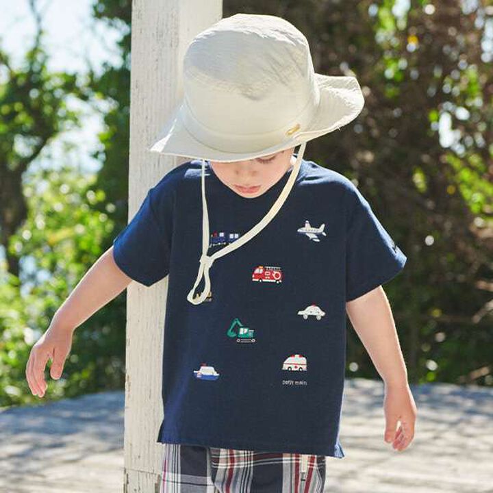 [Cool Touch] Working Vehicles Embroidery T-Shirt,Off white, medium image number 16