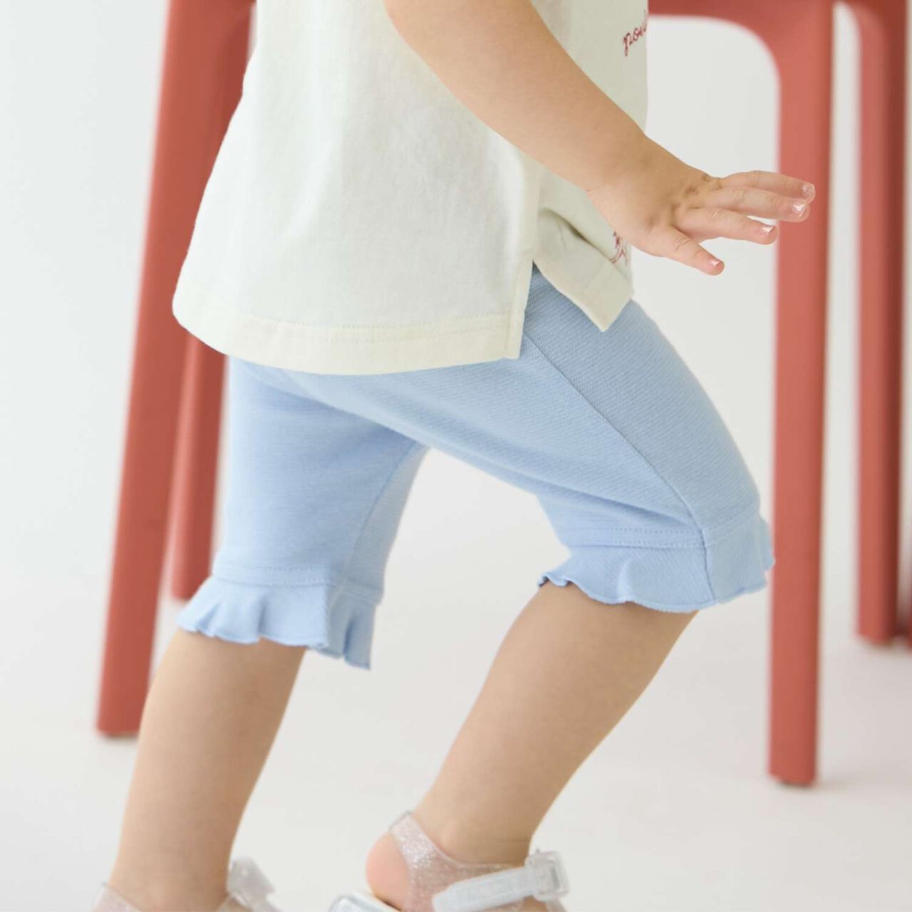 7/8 Frill Jersey Knit Pants,Multi color, large image number 2