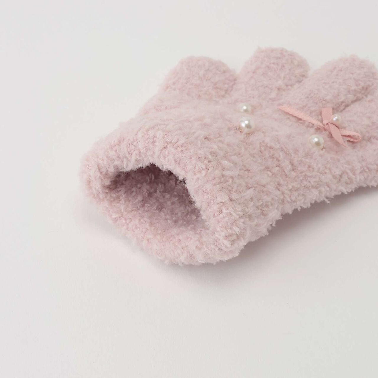 Pearl Ribbon Gloves,Navy, large image number 2