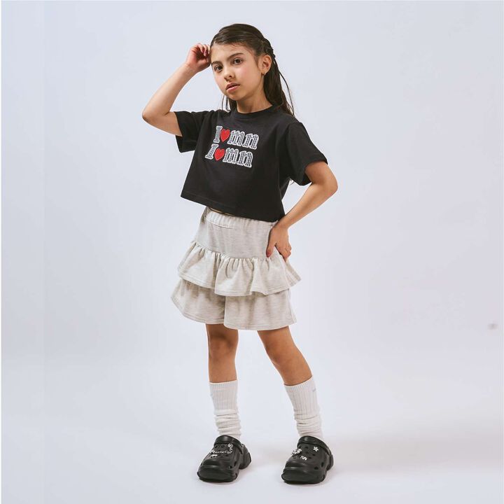 Cut and Sew Tiered Skirt with Shorts,Black, medium image number 8