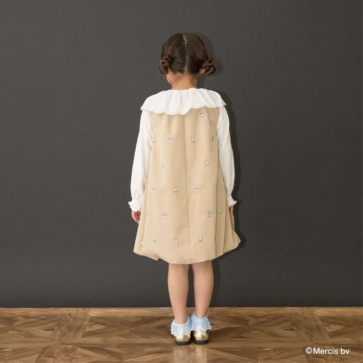 Miffy Embroidered All-Over Pattern Balloon One-Piece Dress,Black, medium image number 17