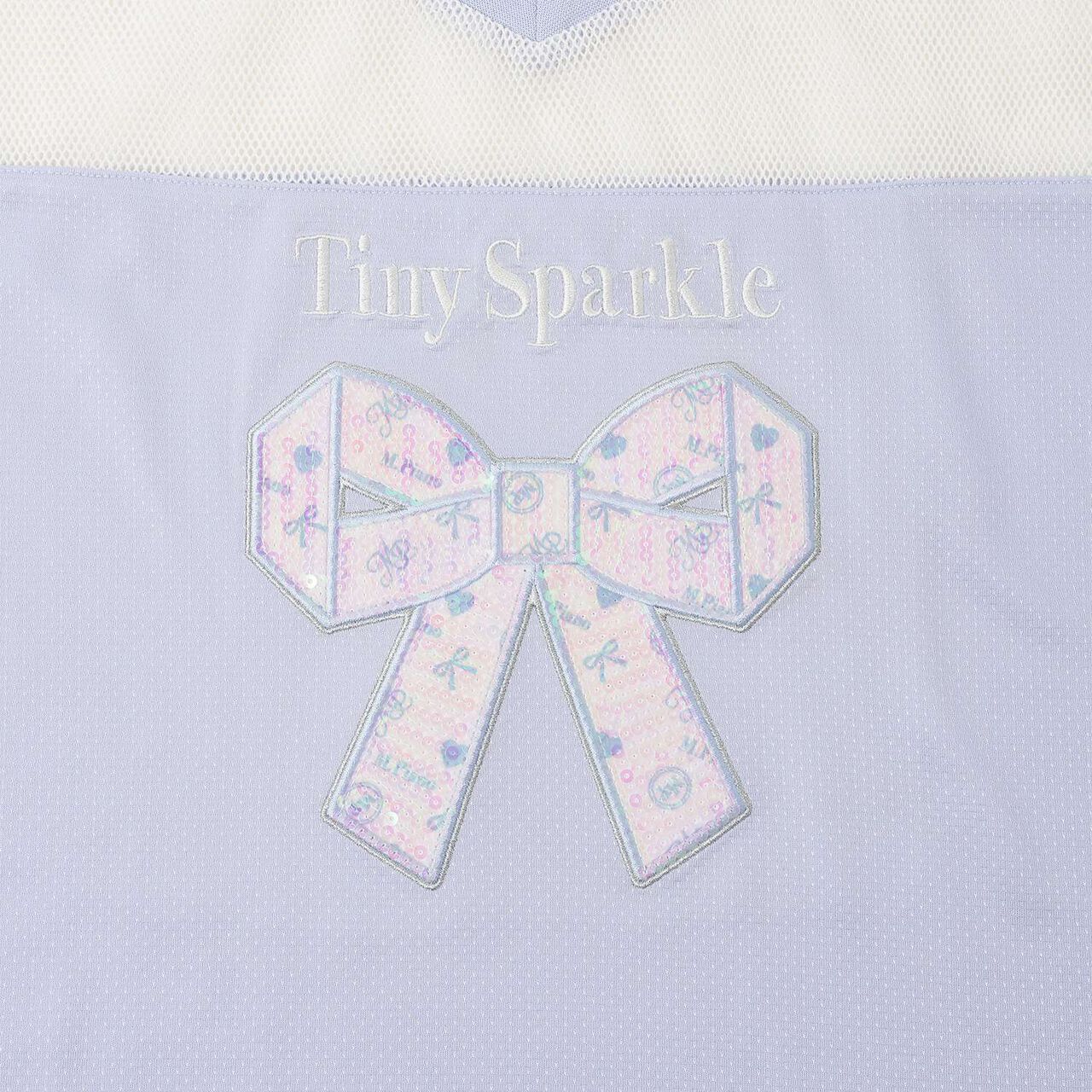 [Quick-Dry Absorbent] [Cool Touch] Mesh Docking Ribbon Appliqu&eacute; T-Shirt & Tank Top Set,Lavender, large image number 4